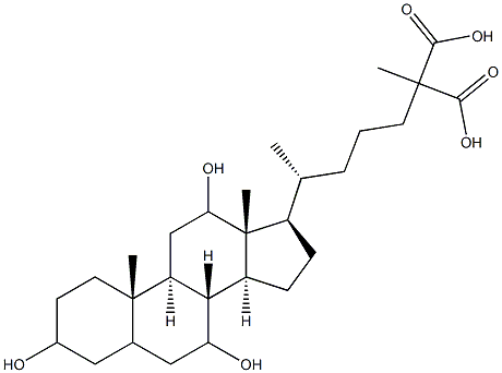 3,7,12-trihydroxy-25-carboxycholestan-26-oic acid 结构式