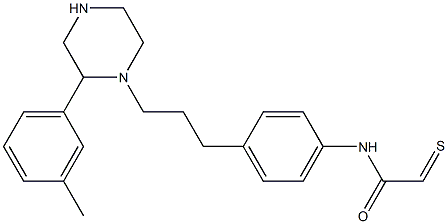 1-((3-methylphenyl)piperazin-1-yl)-3-(thio(4-acetamido)phenyl)propane 结构式