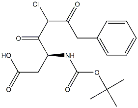 N-tert-butyloxycarbonyl-aspartyl (benzyl)chloromethylketone 结构式