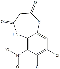 7,8-dichloro-6-nitro-1H-1,5-benzodiazepine-2,4-(3H,5H)-dione 结构式