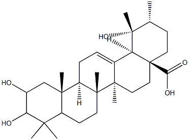 2,3,19-trihydroxy-12-ursen-28-oic acid 结构式