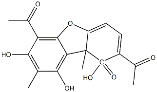 DIBENZOFURANONE,2,6-DIACETYL-1,7,9-TRIHYDROXY-8,9B-DIMETHYL- 结构式