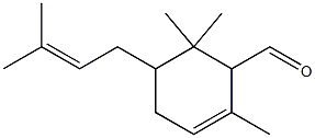 2,6,6-trimethyl-5-(3-methylbut-2-enyl)cyclohex-2-ene-1-carbaldehyde 结构式