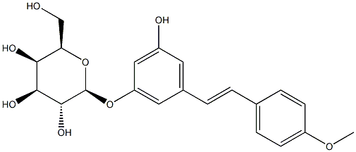 (2S,3R,4S,5R,6R)-2-[3-hydroxy-5-[(E)-2-(4-methoxyphenyl)ethenyl]phenoxy]-6-(hydroxymethyl)oxane-3,4,5-triol 结构式