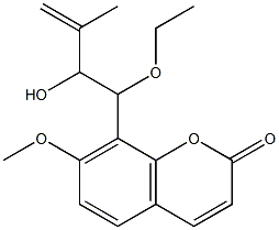 8-(1-ethoxy-2-hydroxy-3-methyl-but-3-enyl)-7-methoxy-chromen-2-one 结构式