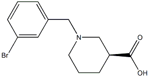 (3S)-1-(3-bromobenzyl)piperidine-3-carboxylic acid 结构式