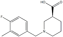 (3S)-1-(4-fluoro-3-methylbenzyl)piperidine-3-carboxylic acid 结构式