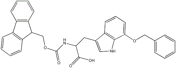 2-{[(9H-fluoren-9-ylmethoxy)carbonyl]amino}-3-[7-(benzyloxy)-1H-indol-3-yl]propanoic acid 结构式