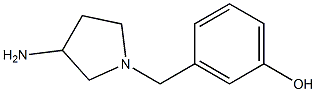 3-[(3-aminopyrrolidin-1-yl)methyl]phenol 结构式