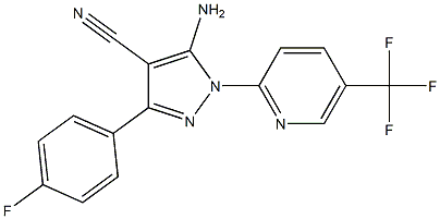 5-amino-3-(4-fluorophenyl)-1-[5-(trifluoromethyl)pyridin-2-yl]-1H-pyrazole-4-carbonitrile 结构式