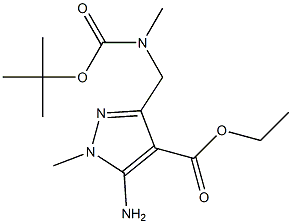 ethyl 5-amino-3-{[(tert-butoxycarbonyl)(methyl)amino]methyl}-1-methyl-1H-pyrazole-4-carboxylate 结构式