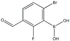 6-溴-2-氟-3-醛基苯硼酸 结构式