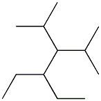 2-methyl-4-ethyl-3-isopropylhexane 结构式