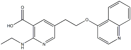 2-(ETHYLAMINO)-5-[2-(QUINOLIN-4-YLOXY)ETHYL]NICOTINIC ACID 结构式
