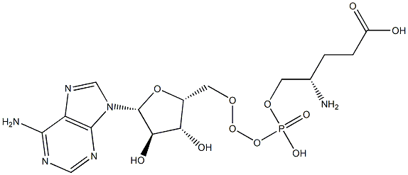(4S)-4-amino-5-[[(2R,3R,4R,5R)-5-(6-aminopurin-9-yl)-3,4-dihydroxy-oxolan-2-yl]methoxy-hydroxy-phosphoryl]oxy-pentanoic acid 结构式