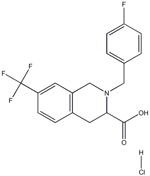 2-(4-fluoro-benzyl)-7-trifluoromethyl-1,2,3,4-tetrahydro-isoquinoline-3-carboxylic acid hydrochloride 结构式