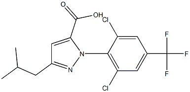1-[2,6-DICHLORO-4-(TRIFLUOROMETHYL)PHENYL]-3-(2-METHYLPROPYL)-1H-PYRAZOLE-5-CARBOXYLICACID 结构式