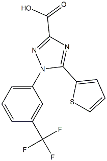 5-THIEN-2-YL-1-[3-(TRIFLUOROMETHYL)PHENYL]-1H-1,2,4-TRIAZOLE-3-CARBOXYLIC ACID 结构式