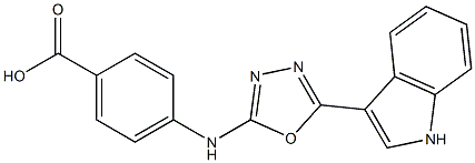 4-{[5-(1H-INDOL-3-YL)-1,3,4-OXADIAZOL-2-YL]AMINO}BENZOIC ACID 结构式