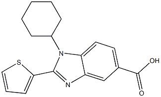 1-CYCLOHEXYL-2-THIEN-2-YL-1H-BENZIMIDAZOLE-5-CARBOXYLIC ACID 结构式