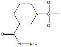 1-(METHYLSULFONYL)PIPERIDINE-3-CARBOHYDRAZIDE 结构式