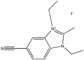 5-CYANO-1,3-DIETHYL-2-METHYLBENZIMIDAZOLIUM IODIDE 结构式
