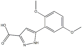 5-(2,5-DIMETHOXYPHENYL)-1H-PYRAZOLE-3-CARBOXYLIC ACID, 95+% 结构式
