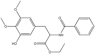 ETHYL 2-BENZAMIDO-3-(3-HYDROXY-4,5-DIMETHOXYPHENYL)PROPANOATE 结构式
