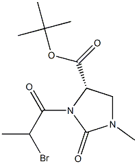 TERT-BUTYL(4S)-1-METHYL-3-(2-BROMOPROPIONYL)-2-OXOIMIDAZOLIDINE-4-CARBOXYLATE 结构式