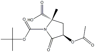 (2S,4R)-1-tert-butyl 2-methyl 4-acetoxy-5-oxopyrrolidine-1,2-dicarboxylate 结构式