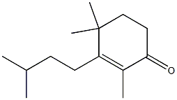 2,4,4-trimethyl-3-(3-methylbutyl)cyclohex-2-en-1-one 结构式