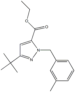 ETHYL 3-TERT-BUTYL-1-(3-METHYLBENZYL)PYRAZOLE-5-CARBOXYLATE 结构式