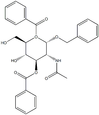 BENZYL 2-ACETAMIDO-3,5-DI-O-BENZOYL-2-DEOXY-ALPHA-D-GLUCOPYRANOSIDE 结构式