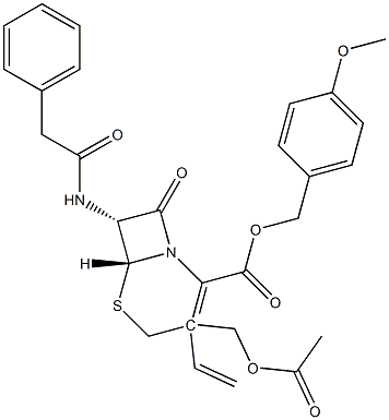 7-PHENYLACETAMIDO-3-VINYLCEPHALOSPORANIC ACID-4-METHOXYBENZYL ESTER 结构式