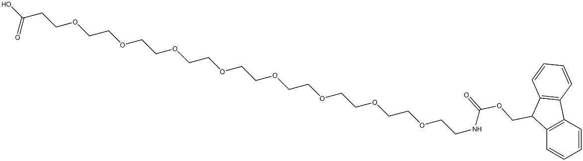 1-(9-Fluorenylmethyloxycarbonyl)amino-3,6,9,12,15,18,21,24-octaoxaheptacosan-27-oic acid 结构式