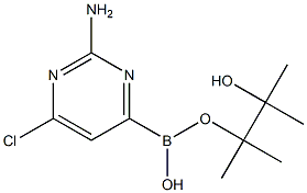 2-AMINO-6-CHLOROPYRIMIDINE-4-BORONIC ACID PINACOL ESTER 结构式