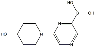 6-(4-HYDROXYPIPERIDIN-1-YL)PYRAZINE-2-BORONIC ACID 结构式