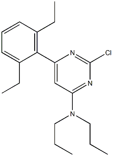 2-CHLORO-6-(2,6-DIETHYLPHENYL)-N,N-DIPROPYLPYRIMIDIN-4-AMINE 结构式
