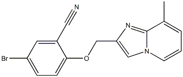 5-BROMO-2-[(8-METHYLIMIDAZO[1,2-A]PYRIDIN-2-YL)METHOXY]BENZONITRILE 结构式