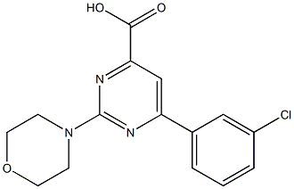 6-(3-CHLOROPHENYL)-2-MORPHOLIN-4-YLPYRIMIDINE-4-CARBOXYLIC ACID 结构式
