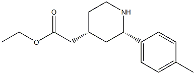 ETHYL CIS-[2-(4-METHYLPHENYL)PIPERIDIN-4-YL]ACETATE 结构式