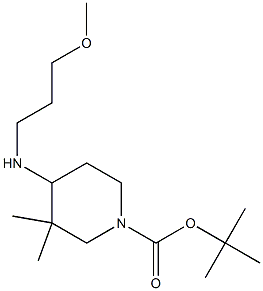 TERT-BUTYL 4-[(3-METHOXYPROPYL)AMINO]-3,3-DIMETHYLPIPERIDINE-1-CARBOXYLATE 结构式