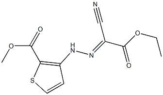 methyl 3-[2-(1-cyano-2-ethoxy-2-oxoethylidene)hydrazino]thiophene-2-carboxylate 结构式