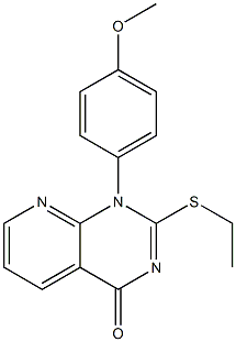 2-(ethylthio)-1-(4-methoxyphenyl)-1,4-dihydropyrido[2,3-d]pyrimidin-4-one 结构式