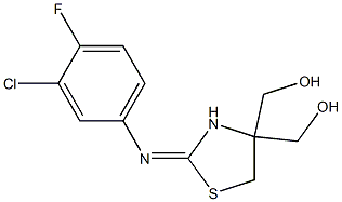 [2-[(3-chloro-4-fluorophenyl)imino]-4-(hydroxymethyl)-1,3-thiazolan-4-yl]methanol 结构式