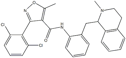 N4-{2-[(2-methyl-1,2,3,4-tetrahydroisoquinolin-1-yl)methyl]phenyl}-3-(2,6-dichlorophenyl)-5-methylisoxazole-4-carboxamide 结构式