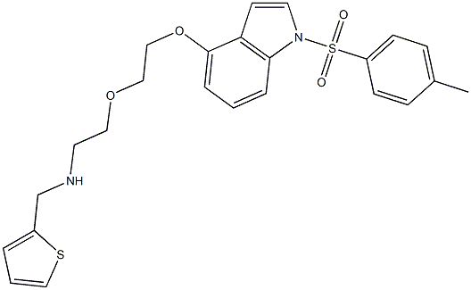 2-[2-({1-[(4-methylphenyl)sulfonyl]-1H-indol-4-yl}oxy)ethoxy]-N-(2-thienylmethyl)-1-ethanamine 结构式