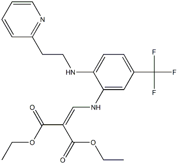 diethyl 2-{[2-{[2-(2-pyridyl)ethyl]amino}-5-(trifluoromethyl)anilino]methylidene}malonate 结构式