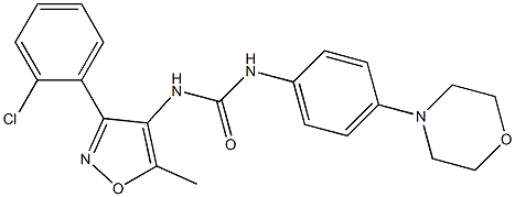 N-[3-(2-chlorophenyl)-5-methylisoxazol-4-yl]-N'-(4-morpholinophenyl)urea 结构式
