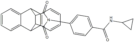 N-cyclopropyl-4-[16,18-dioxo-17-azapentacyclo[6.6.5.0~2,7~.0~9,14~.0~15,19~]nonadeca-2,4,6,9(14),10,12-hexaen-17-yl]benzenecarboxamide 结构式